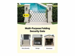 Sale Barrera de Seguridad SucceBuy Extensible de 170 x 131 cm, Puerta de Tijera Simple, Bloqueable y Retráctil, de Acero Sólido, para Entrada, Garaje Puerta De Garaje