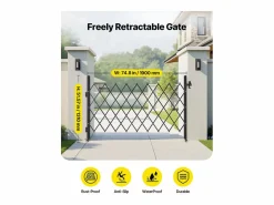 Sale Barrera de Seguridad SucceBuy Extensible de 190 x 131 cm, Puerta de Tijera Simple, Bloqueable y Retráctil, de Acero Sólido, para Entrada, Garaje Puerta De Garaje
