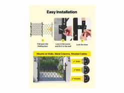 Sale Barrera de Seguridad SucceBuy Extensible de 190 x 131 cm, Puerta de Tijera Simple, Bloqueable y Retráctil, de Acero Sólido, para Entrada, Garaje Puerta De Garaje