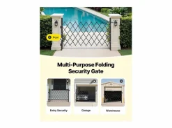 Sale Barrera de Seguridad SucceBuy Extensible de 190 x 131 cm, Puerta de Tijera Simple, Bloqueable y Retráctil, de Acero Sólido, para Entrada, Garaje Puerta De Garaje