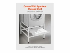 New Base de Lavadora SucceBuy Soporte para Lavadora (123 x 63,5 cm, 268 kg, Doble Estante) Mueble Para Lavadora