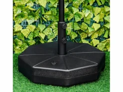 Base estable para sombrilla, rellenable con agua o arena, HDPE negro, Ø60x36cm