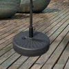 Sale Base para sombrilla de 22 kg, para postes de Ø38/48 mm, de hormigón negro, estable y resistente a la intemperie (51x51x12 cm)