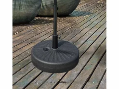 Sale Base para sombrilla de 22 kg, para postes de Ø38/48 mm, de hormigón negro, estable y resistente a la intemperie (51x51x12 cm)