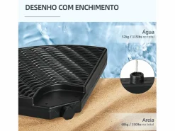 Outsunny Base para sombrillas Tampa 4 piezas rellenables Ø100x8 cm