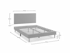 Discount VS Venta-stock Base tapizada + Cabecero Aura 150x190 cm Gris Oscuro Gris antracita