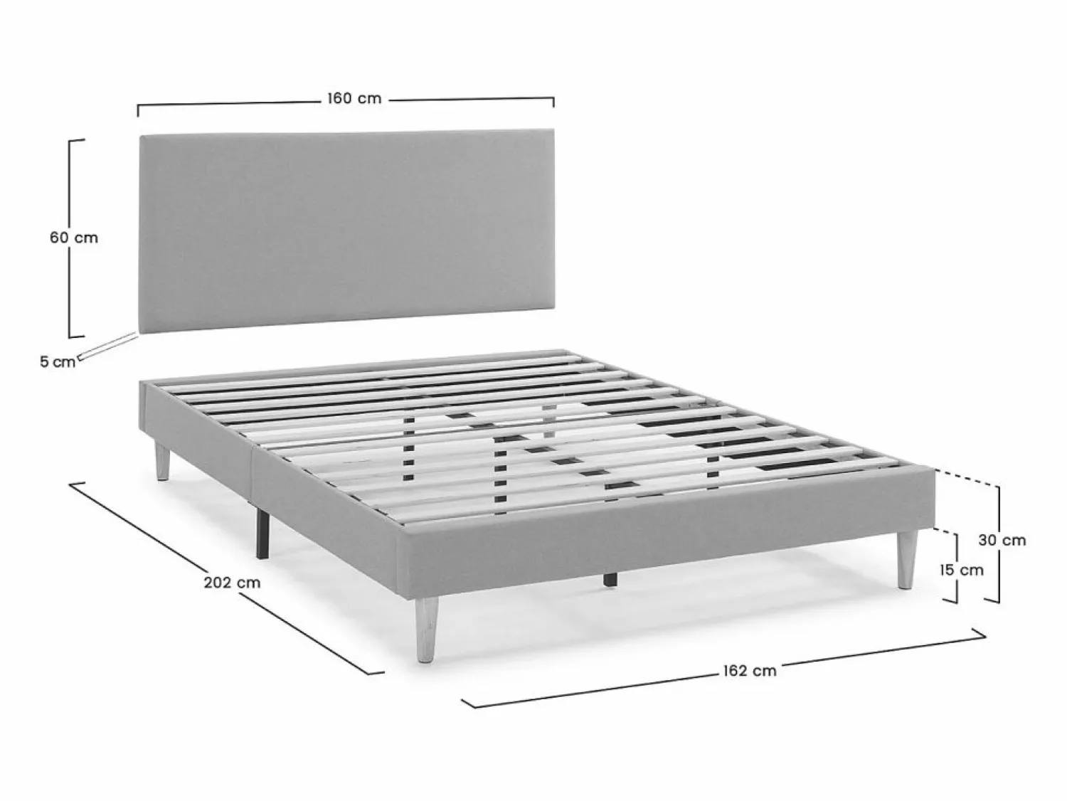 Online Base tapizada + Cabecero Aura 160x200 cm Somier Tapizado|Somier - 160X200Cm