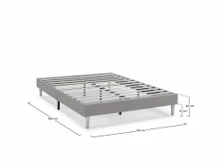 VS Venta-stock Base tapizada + Cabecero Aura 140x200 cm Gris Oscuro