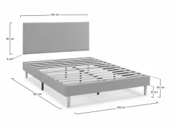 VS Venta-stock Base tapizada + Cabecero Aura 150x190 cm