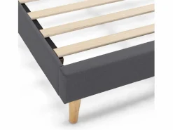 Discount VS Venta-stock Base tapizada + Cabecero Aura 140x190 cm Gris Oscuro Gris antracita