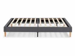 VS Venta-stock Base tapizada + Cabecero Aura 160x200 cm Gris Oscuro