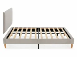 Online VS Venta-stock Base tapizada + cabecero Bari 150x190 cm Gris
