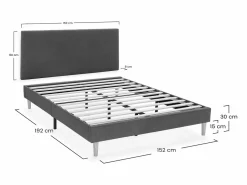 Sale Base tapizada + cabecero Bari 150x190 cm Teja Somier Tapizado