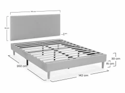 Discount Base tapizada + cabecero Bari 140x200 cm Somier Tapizado