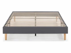 VS Venta-stock Base tapizada Aura 140x190 cm Gris Oscuro