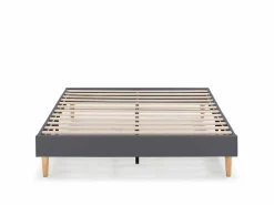VS Venta-stock Base tapizada Aura 150x190 cm Gris Oscuro