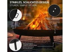 Online Basero brasero acero con 3 patas plegables barbacoa chimenea Ø80x29cm Brasero