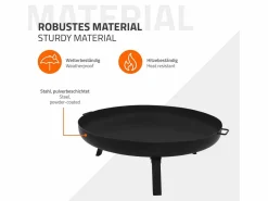 Online Basero brasero acero con 3 patas plegables barbacoa chimenea Ø80x29cm Brasero