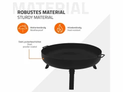 ECD Germany Basero brasero acero con 3 patas plegables barbacoa chimenea Ø60x27cm