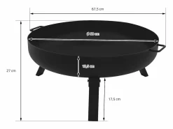 ECD Germany Basero brasero acero con 3 patas plegables barbacoa chimenea Ø60x27cm