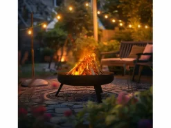 ECD Germany Basero brasero acero con 3 patas plegables barbacoa chimenea Ø60x27cm