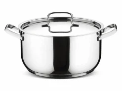 Lagostina Batería de cocina SFIZIOSA-13PIECES de acero inoxidable para todo tipo de cocinas, incluida la inducción