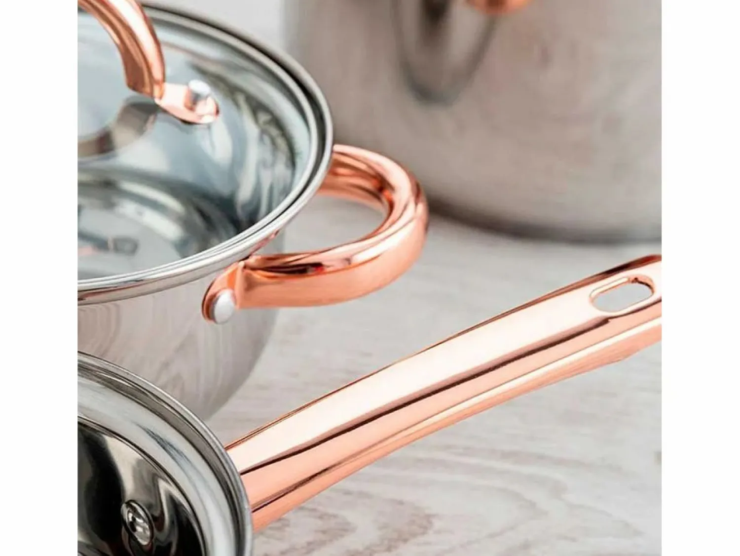 Sale Batería de cocina Vanity Quid 7 piezas inox/bronce Ø14/Ø16/Ø20/Ø24 cm Material Y Utensilios De Cocina