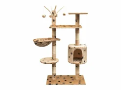 Bellmead Rascador para gatos poste rascador de sisal 125cm huellas Juego De Animales