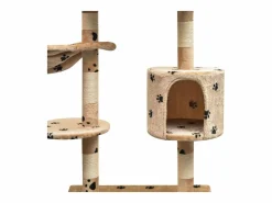 Bellmead Rascador para gatos poste rascador de sisal 125cm huellas Juego De Animales