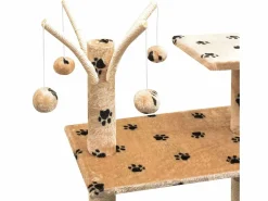 Bellmead Rascador para gatos poste rascador de sisal 125cm huellas Juego De Animales