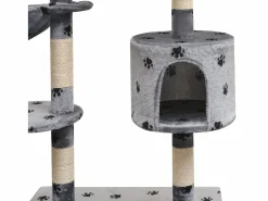 Discount Bellmead Rascador para gatos poste rascador de sisal 125 cm huellas Juego De Animales