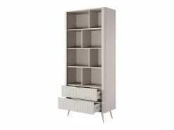 Vente-unique Biblioteca - 2 cajones y 8 estantes - MDF - y dorado - ELONARIA de Pascal Morabito