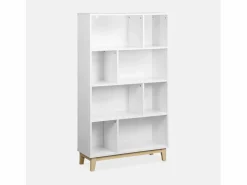 Sale Sweeek Biblioteca con patas de madera de 8 compartimentos Blanco