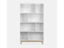 Sale Sweeek Biblioteca con patas de madera de 8 compartimentos Blanco