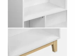 Sale Sweeek Biblioteca con patas de madera de 8 compartimentos Blanco