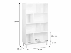 Sale Sweeek Biblioteca con patas de madera de 8 compartimentos Blanco