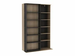 Best Biblioteca corredero con 18 estantes - Natural y antracita - PRALI Librería