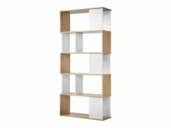 Calicosy Biblioteca Decoración Blanca y Roble - L80 x H173,5 cm
