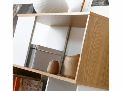 Calicosy Biblioteca Decoración Blanca y Roble - L80 x H173,5 cm