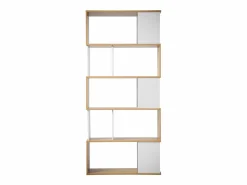 Calicosy Biblioteca Decoración Blanca y Roble - L80 x H173,5 cm