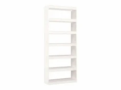 Clearance Biblioteca Estantería - divisor espacios madera pino 80x30x199,5 cm ES66846 Blanco