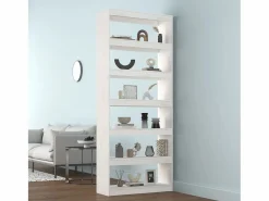 Clearance Biblioteca Estantería - divisor espacios madera pino 80x30x199,5 cm ES66846 Blanco