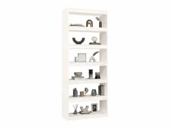 Clearance Biblioteca Estantería - divisor espacios madera pino 80x30x199,5 cm ES66846 Blanco