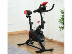 Best Bicicleta estática con pantalla LCD, asiento regulable y resistencia regulable, acero, color negro (85x46x114cm)