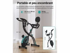 Discount Bicicleta Estática 4 en 1, LCD, Bluetooth, APP, 16 Niveles Magnéticos, Monitor de Frecuencia Cardíaca, Plegable, Silenciosa, X-Bike, Bicicleta Estática
