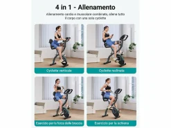 Discount Bicicleta Estática 4 en 1, LCD, Bluetooth, APP, 16 Niveles Magnéticos, Monitor de Frecuencia Cardíaca, Plegable, Silenciosa, X-Bike, Bicicleta Estática