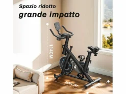 Online MERACH Bicicleta estática silenciosa, resistencia ajustable, pantalla LED, APP, carga 136 kg, ideal para casa Negro