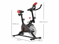 Outlet Bicicleta estática negro y rojo 85x46x114 cm Bicicleta Estática