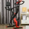 Outlet Bicicleta estática plegable 2 en 1 con pantalla LCD y resistencia magnética de 8 niveles, acero, color rojo (105 x 48 x 118 cm) Bicicleta Estática
