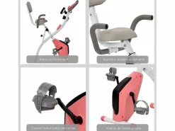 Sale Homcom Bicicleta estática 97x51x115 cm Rosa